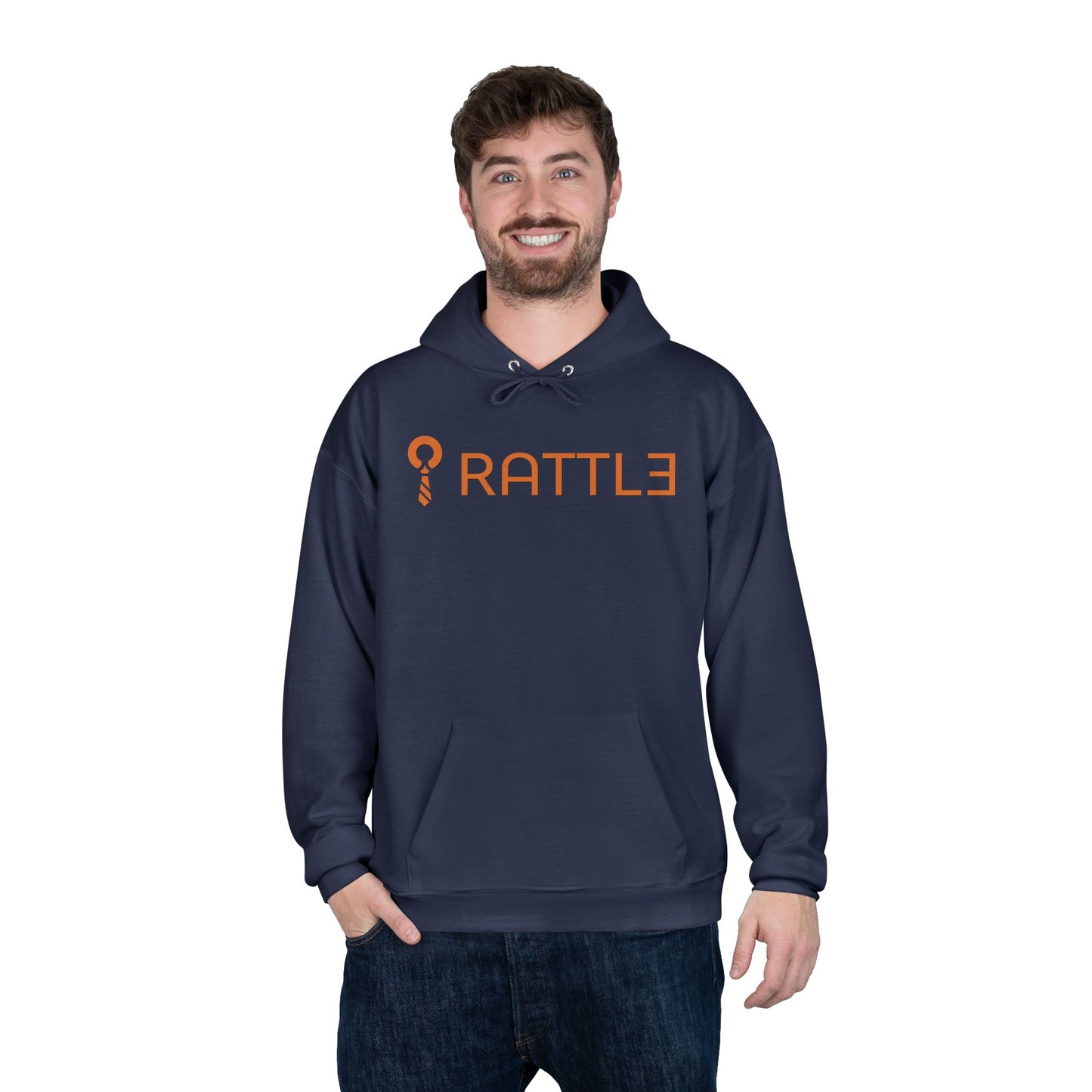 Rattle Logo Hoodie — Minimalist Retro Graphic Pullover