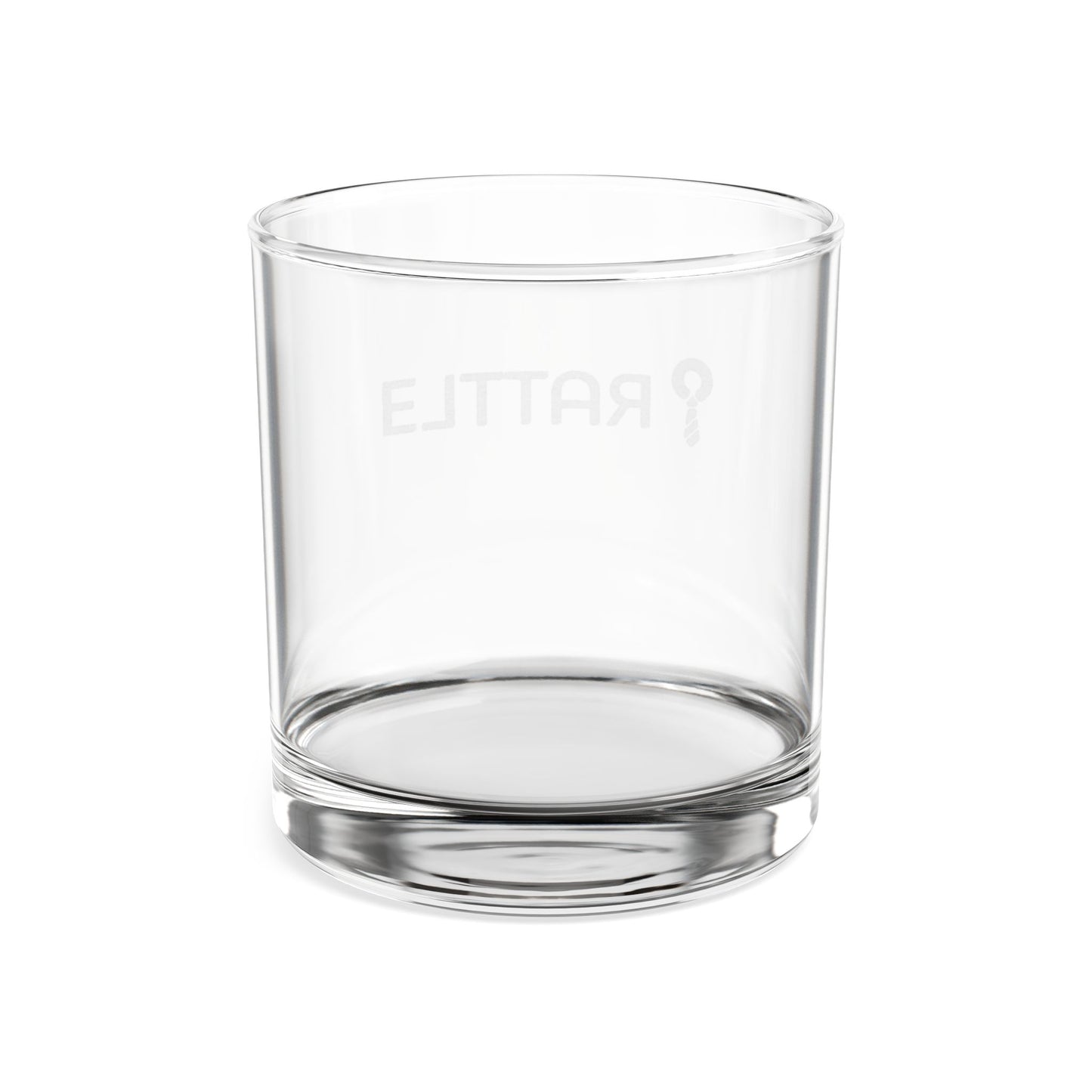Engraved 10.5oz Whiskey Glass — Classic Rocks Glass with Subtle 'RATTLE' Keyhole Design
