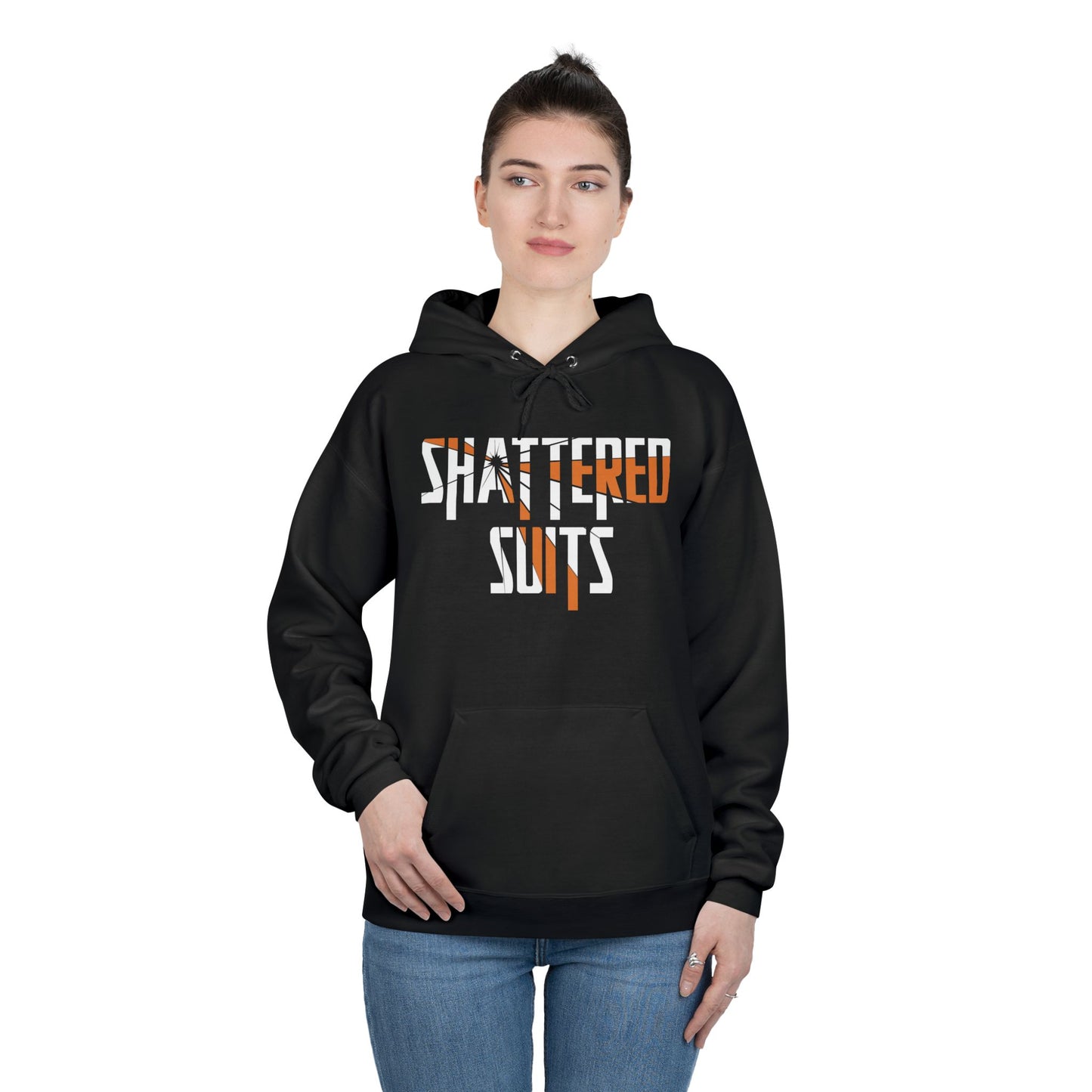 Shattered Suits Hoodie — Bold Graphic Pullover for Urban Streetwear