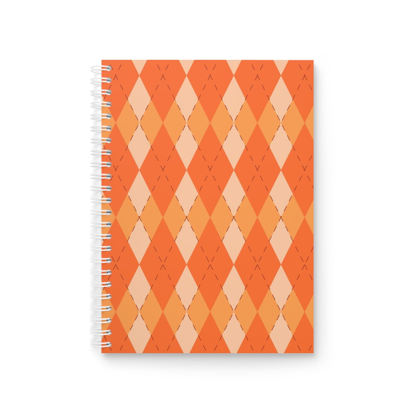 Argyle Orange Notebook — 'RATTL3' Logo Spiral Journal