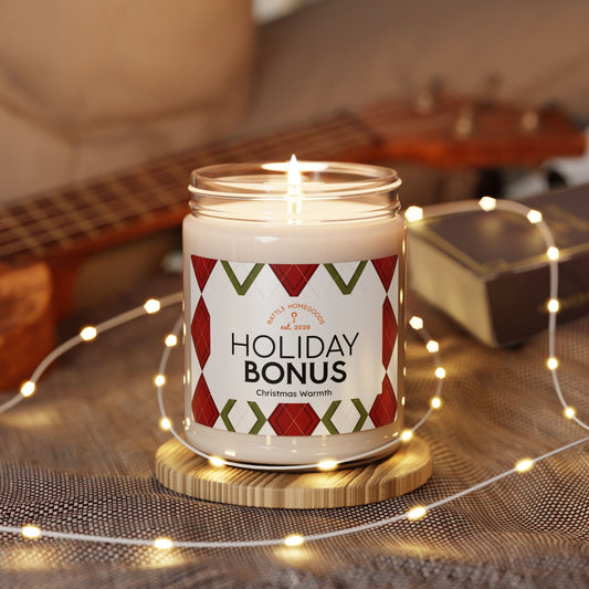 Holiday Bonus Scented Soy Candle — Christmas Warmth 9oz