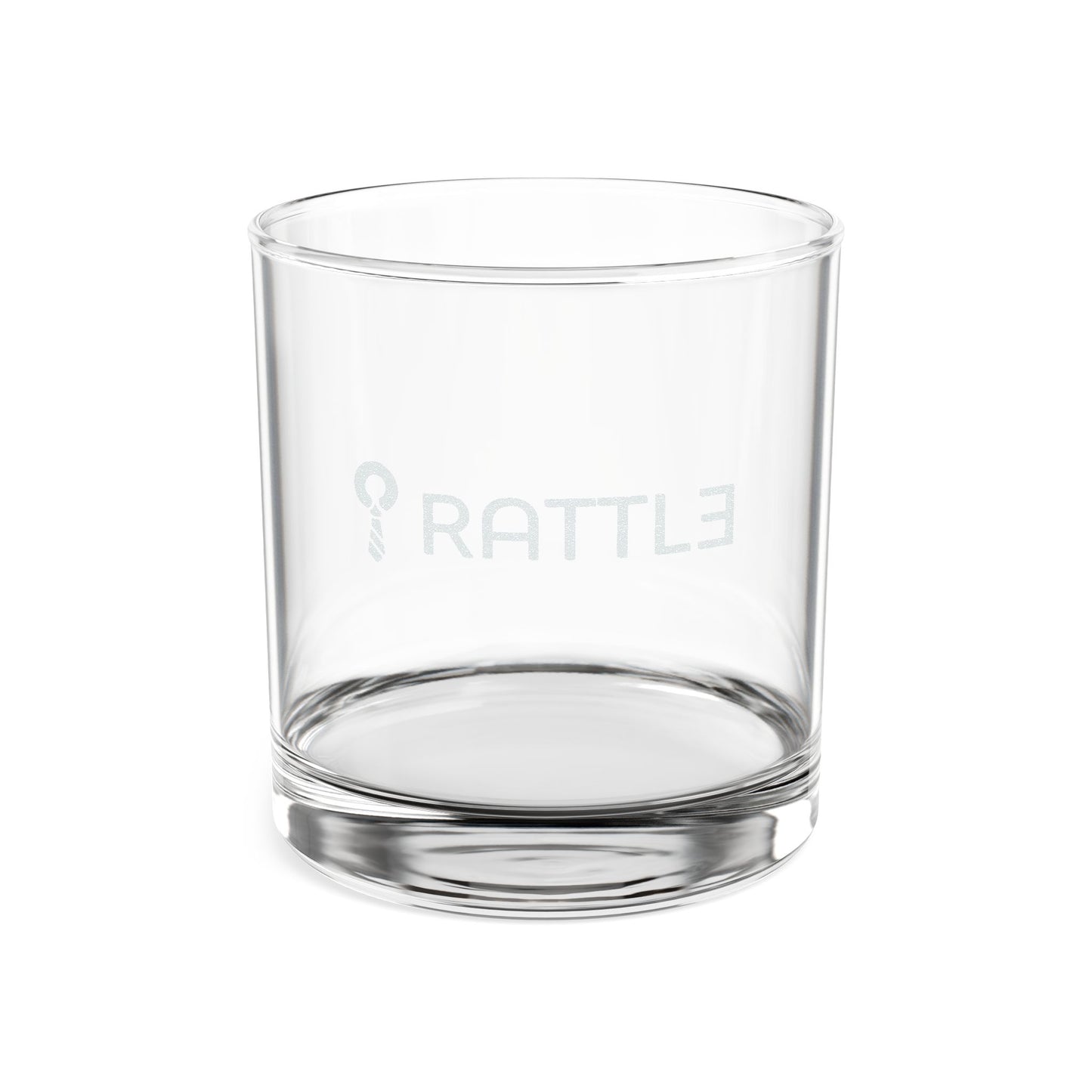 Engraved 10.5oz Whiskey Glass — Classic Rocks Glass with Subtle 'RATTLE' Keyhole Design