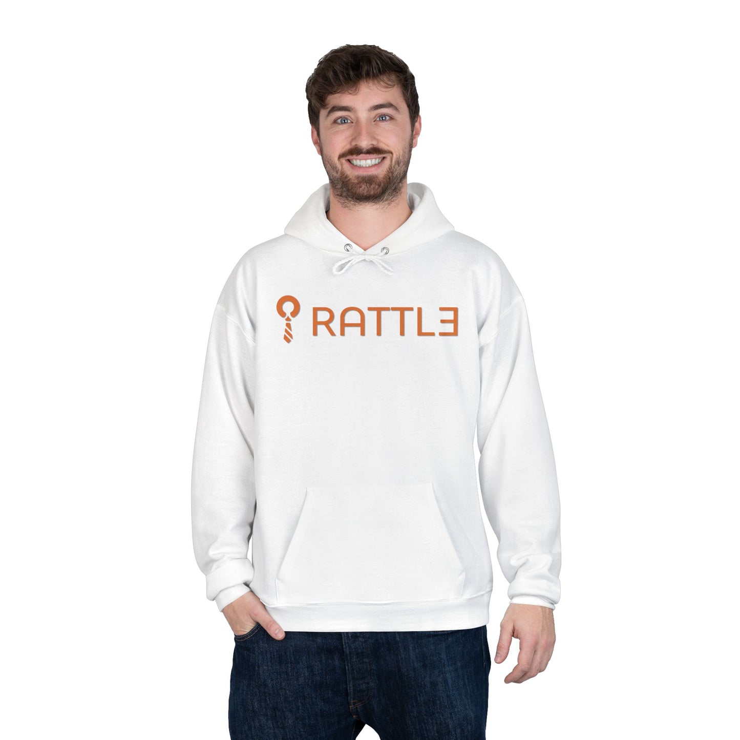 Rattle Logo Hoodie — Minimalist Retro Graphic Pullover