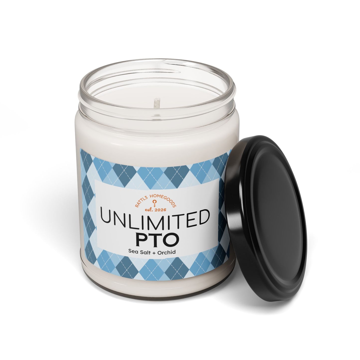 Unlimited PTO Scented Soy Candle — Sea Salt & Orchid, 9oz