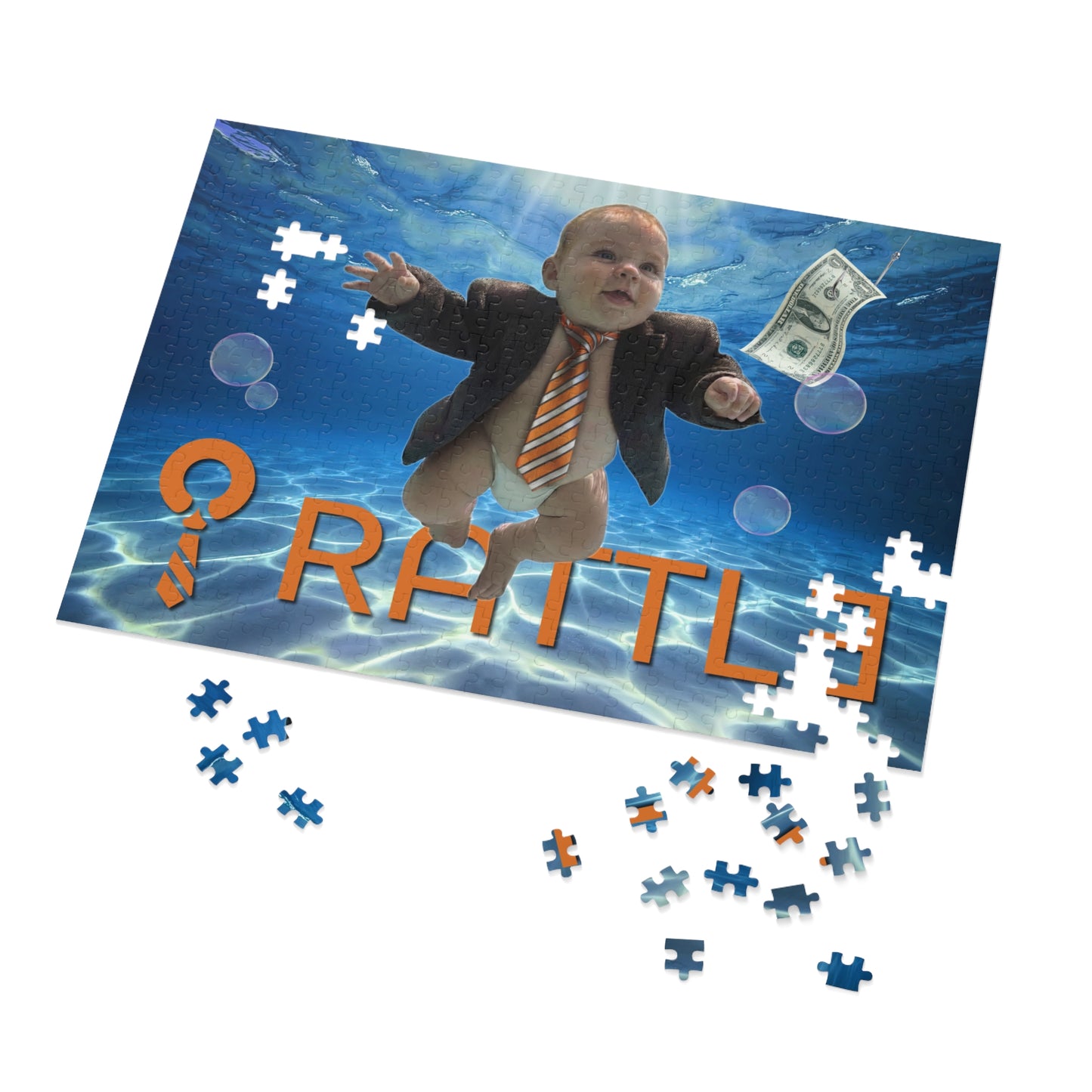 500 Piece Puzzle — 'RATTL3' Baby Business Suit Design (Jigsaw Puzzle with Tin)