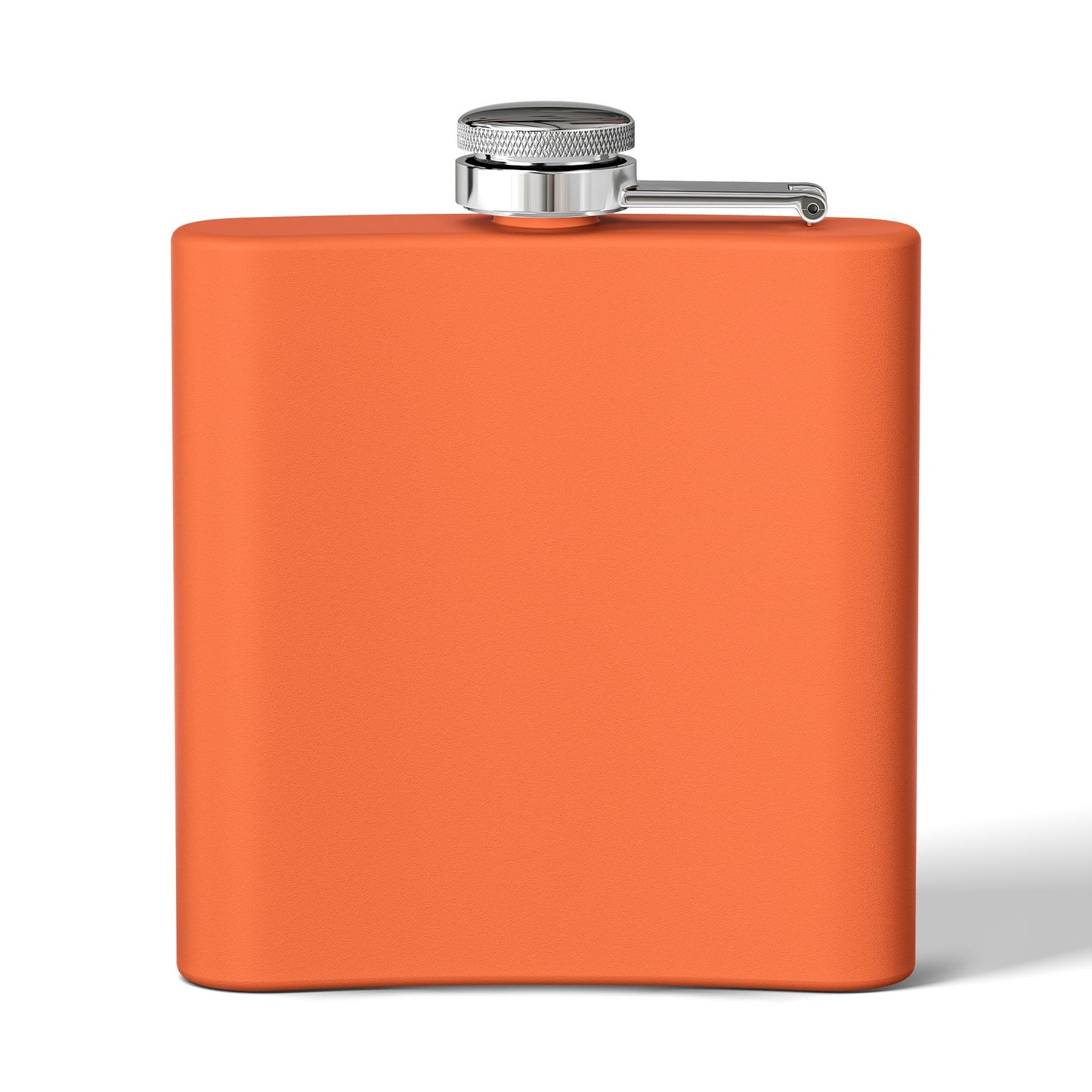 6oz Stainless Steel Flask — Orange Rattle Logo Pocket Flask