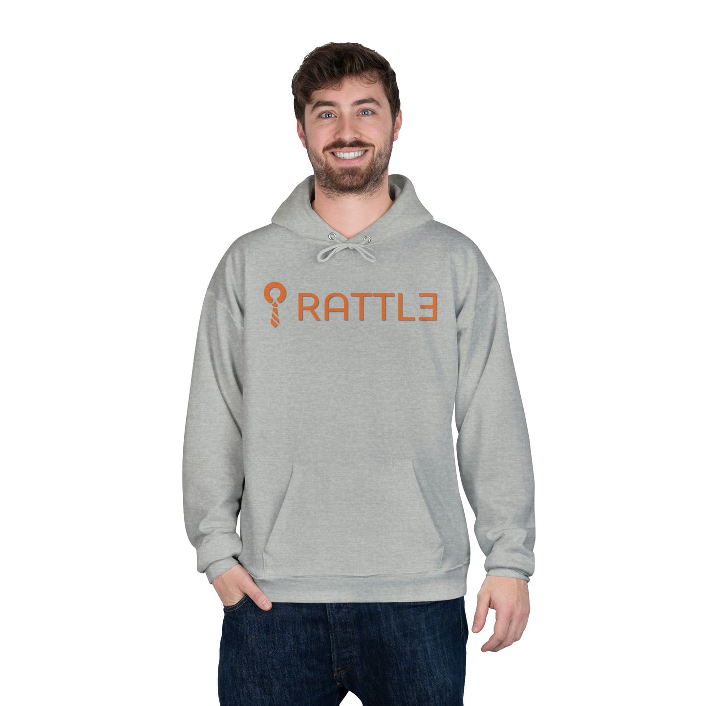Rattle Logo Hoodie — Minimalist Retro Graphic Pullover